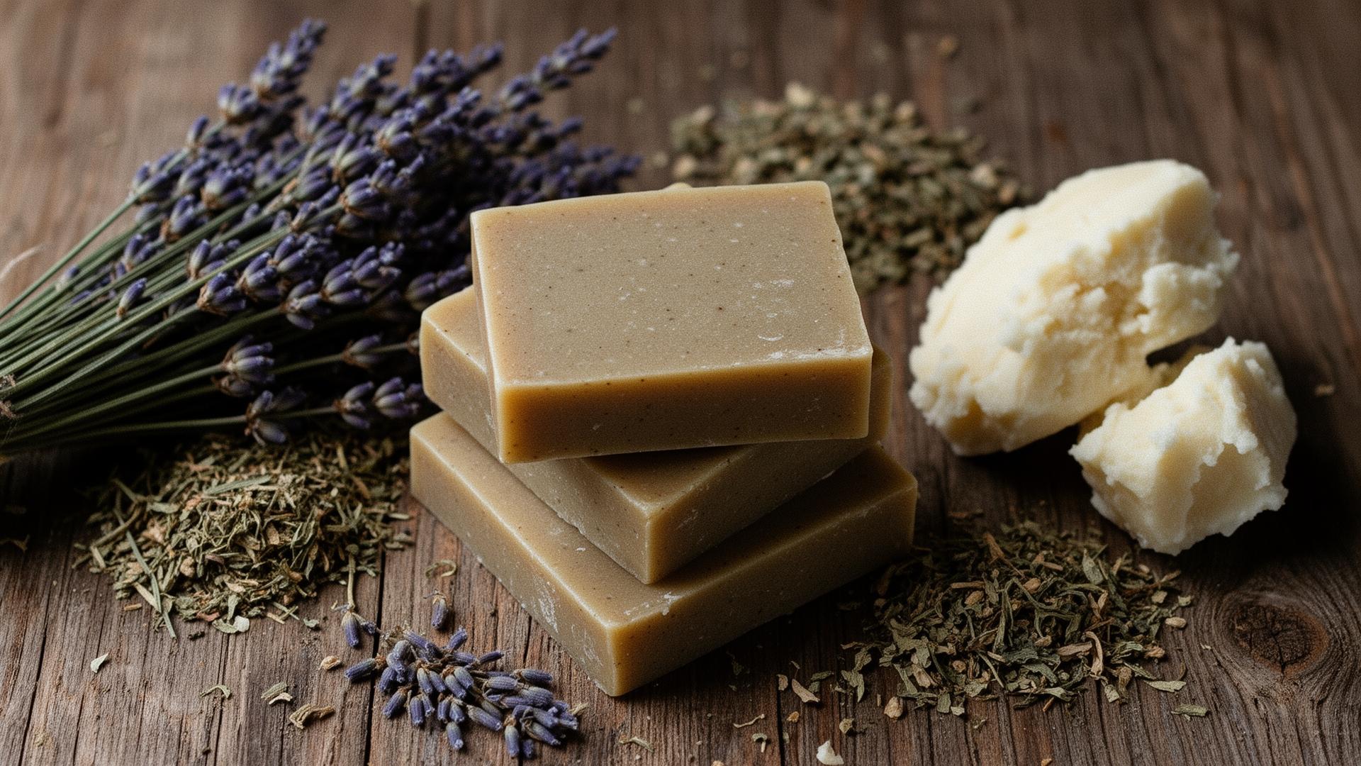 Stack of handmade Ayura soap bars